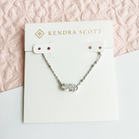 Kendra Scott Genevieve White Crystal Satellite Necklace - Picture 1 of 4